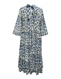 Sara Lanzi blue white speckled long dress buy online