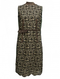 Kolor brown green cream patterned dress 17SCL 001136 DRESS A