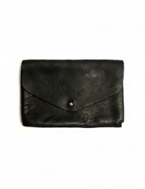 Portafoglio Guidi EN02 in pelle nera EN02 HORSE FG WALLET BLKT