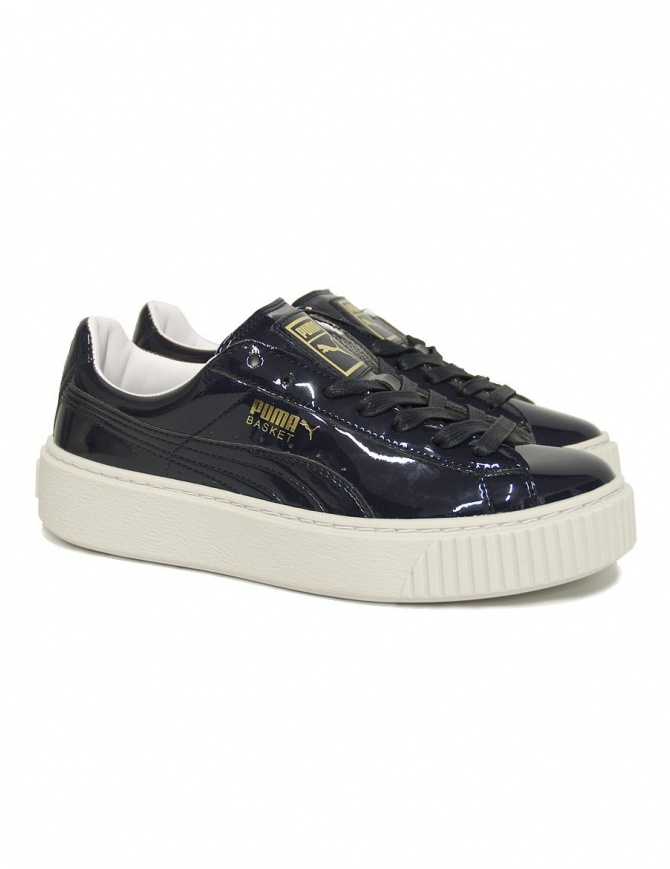 Puma Basket Platform Patent Peacoat sneaker