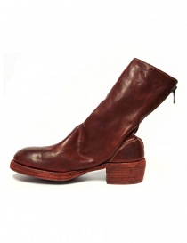 Red leather Guidi 788Z ankle boots buy online