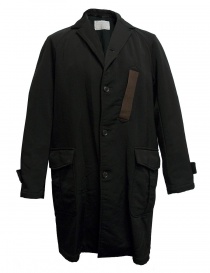 Kolor black coat with brown pocket 17WCM-C06108 D-BLACK