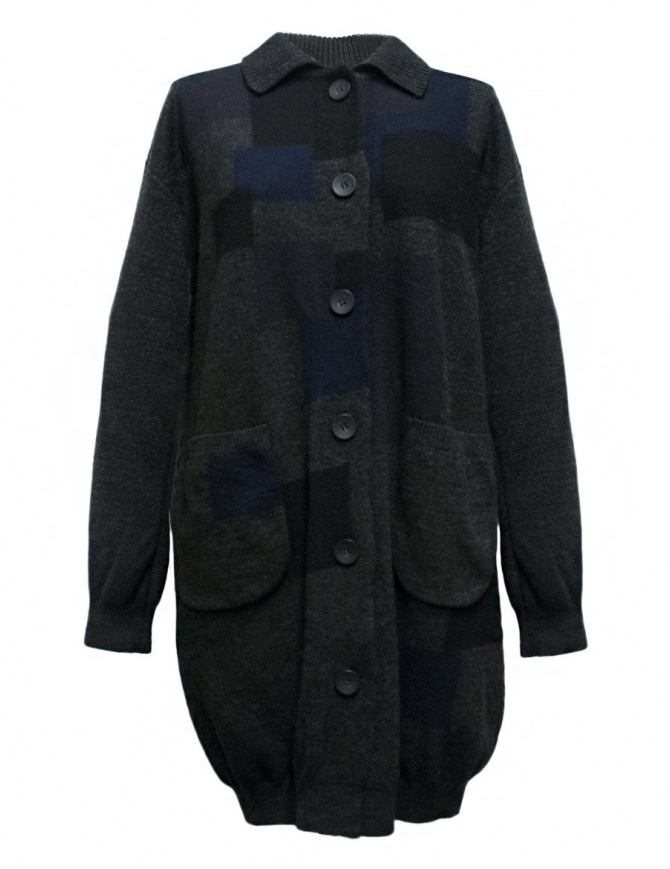 Maglia oversize Fuga Fuga fantasia patchwork grigia FAGA 108 73 maglieria donna online shopping