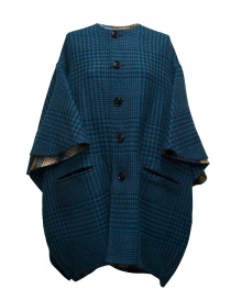 Womens coats online: Beautiful People checked peacock blue coat