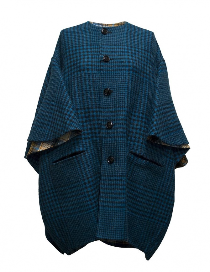 Beautiful People checked peacock blue coat 1735103007-PEACOCK-COAT womens coats online shopping