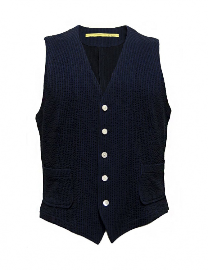 D by D*Syoukei navy and black color vest D08-125-81LZ03 mens vests online shopping