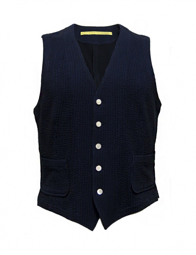 Gilet D by D*Syoukei colore blu e nero D08-125-81LZ03 gilet uomo online shopping