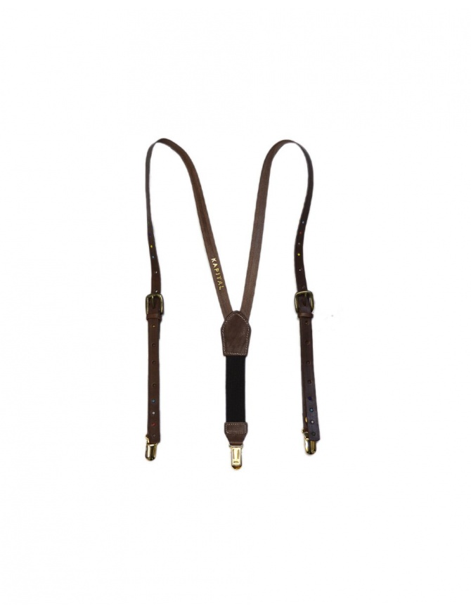 Bretelle Kapital in pelle marrone K1709XG561 BROWN SUSPENDER cinture online shopping