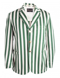 Mens suit jackets online: White and green striped Haversack jacket