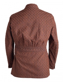 Brown Haversack Jacket with embossed diamond pattern buy online