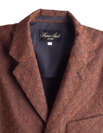 Brown Haversack Jacket with embossed diamond pattern price