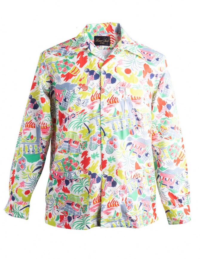 Patterned Haversack shirt with beach drawings 821806/20 SHIRT mens shirts online shopping