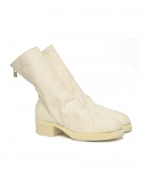 Womens shoes online: White leather Guidi 788Z ankle boots