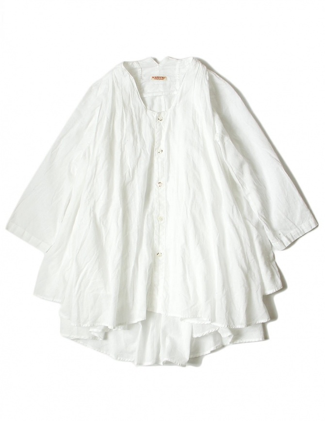 White Kapital flared shirt with 3/4 sleeves EK544 SHIRT WHT womens shirts online shopping