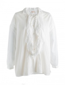 Camicia bianca Kapital con rouches K1710LS177 WHITE SHIRT order online