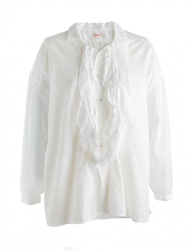 Kapital white shirt with rouches K1710LS177 WHITE SHIRT