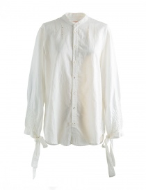 Camicia bianca Kapital con nastri K1708LS029 WHITE SHIRT