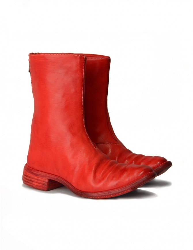 Red leather boots with spiral zip AM/2601L SBUC-PTC/13 mens shoes online shopping