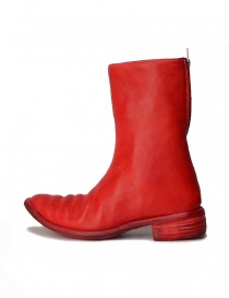 Red leather boots with spiral zip buy online