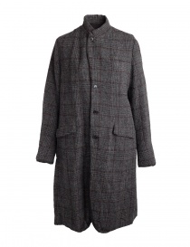 Pas De Calais grey coat for woman with rear slit 13 80 9544 CHARCOAL