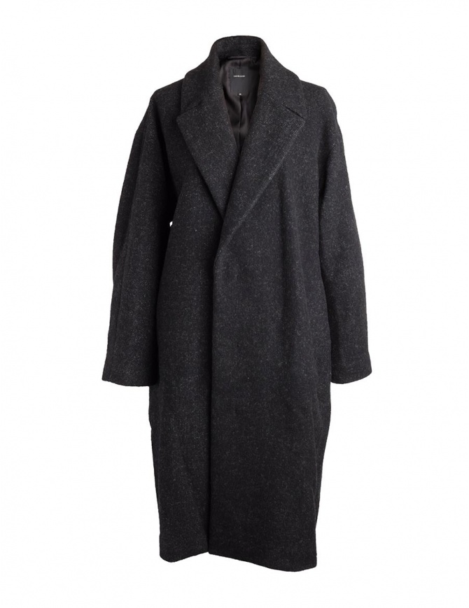 Pas de Calais black coat for woman with grey shades 13 80 9550 BLACK womens coats online shopping