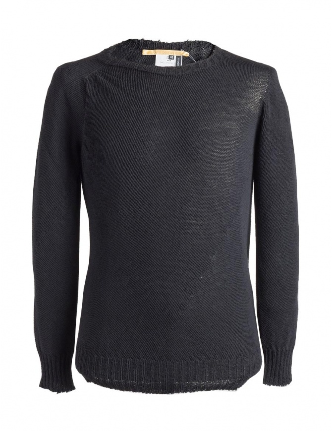 Carol Christian Poell anthracite black crew neck sweater KM/2629-IN PENTASIR/10 men s knitwear online shopping