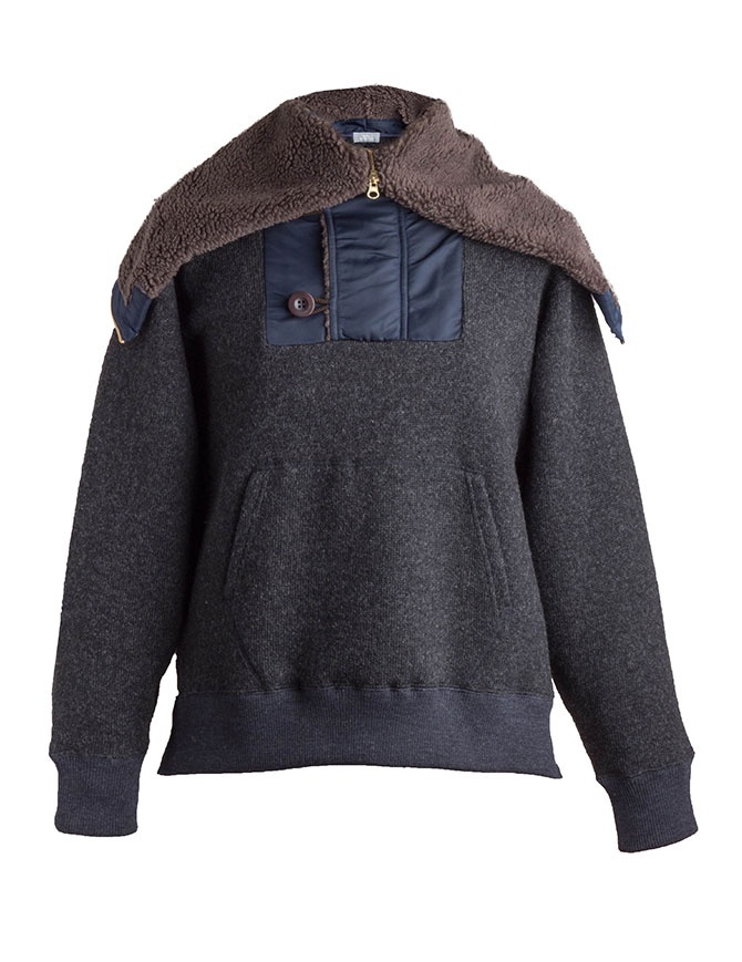 Giacca in lana con cappuccio Kolor charcoal 18WBM-T01232 B-CHARCOAL
