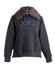 Giacca in lana con cappuccio Kolor charcoal acquista online