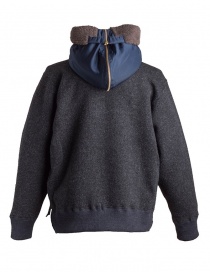 Kolor charcoal wool jacket with hood mens jackets buy online