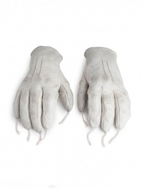 Carol Christian Poell light grey kangaroo leather gloves with tassels buy online