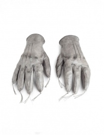 Carol Christian Poell kangaroo grey leather gloves with tassels buy online