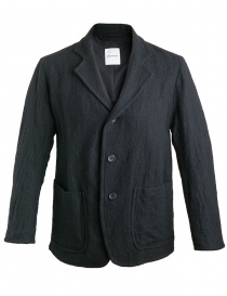 Mens suit jackets online: Sage de Cret wrinkled wool black jacket