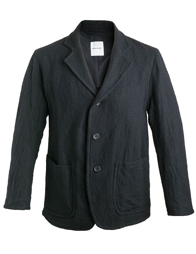 Giacca Sage de Cret nera in lana effetto rugoso 31-80-3062 giacche uomo online shopping