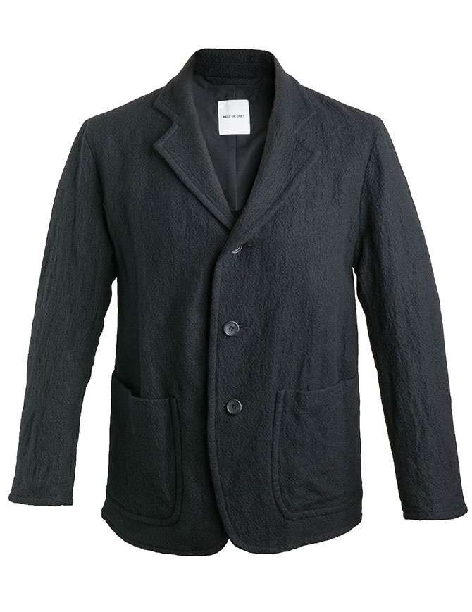 Giacca Sage de Cret nera in lana effetto rugoso 31-80-3062 Giacca Sage de Cret nera in lana effetto rugoso 31-80-3062 giacche uomo online shopping