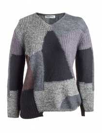 Women s knitwear online: Fuga Fuga Faha Pullover with patchwork effect