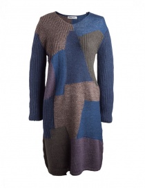 Fuga Fuga Faha blue brown violet wool dress FAHA123W BLUE DRESS