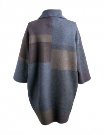 M.&Kyoko egg-shaped brown beige blue striped coat buy online