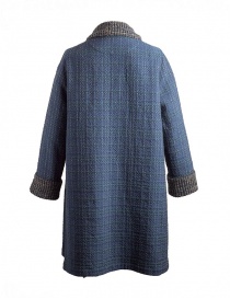 M.&Kyoko Kaha reversible blue coat with colored checks