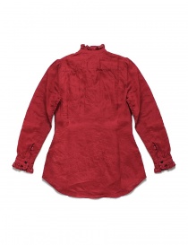 Camicia Kapital rossa di lino con ruffles prezzo