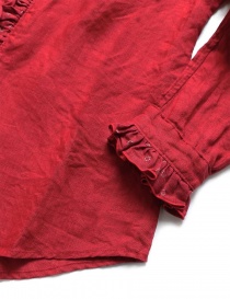 Camicia Kapital rossa di lino con ruffles