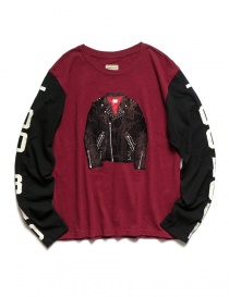 Kapital burgundy and black long sleeved T-shirt online