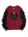 Kapital burgundy and black long sleeved T-shirt buy online 1809LC046 BURGUNDY