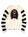 Kapital ivory long sleeved T-shirt with striped sleeves shop online mens t shirts