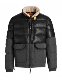 Parajumpers Bear charcoal leather down jacket PM JCK SE02 BEAR MAN 555