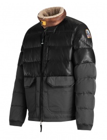 Parajumpers Bear charcoal leather down jacket buy online