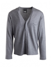 Mens cardigans online: Goes Botanical grey cardigan with pocket