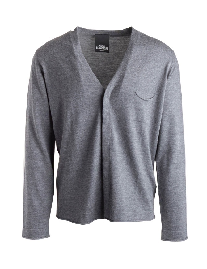 Goes Botanical grey cardigan with pocket 115/1001 GRIGIO MEDIO Goes Botanical grey cardigan with pocket 115/1001 GRIGIO MEDIO mens cardigans online shopping