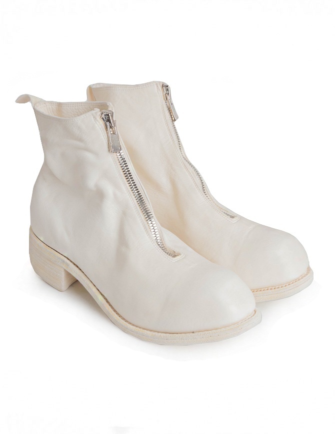 Guidi PL1 white horse leather ankle boots Guidi PL1 White
