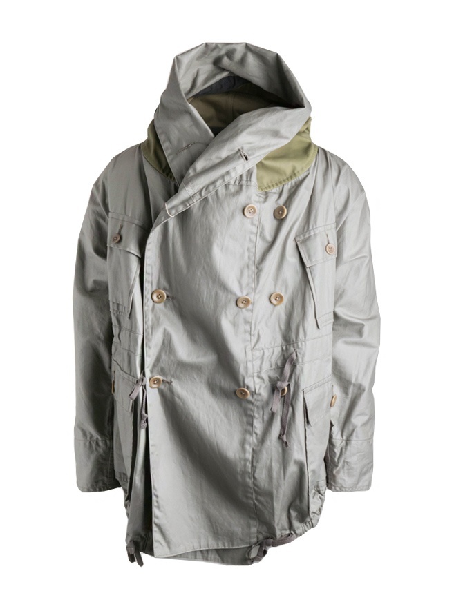 Kapital gray green waxed parka K1603LJ026 GRK mens coats online shopping