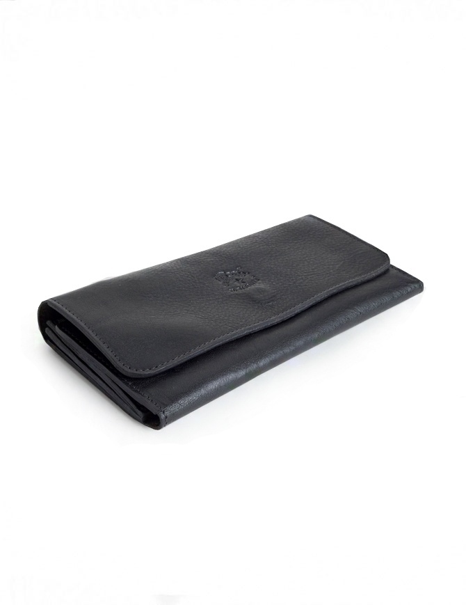Il Bisonte Long Black Leather Wallet C0775-P-153-NERO wallets online shopping